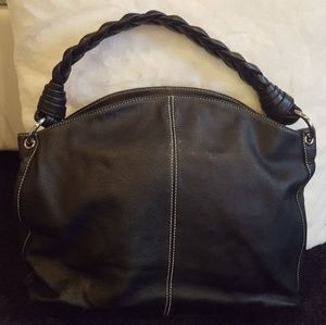 Leather Ralph Lauren Hobo bag with braided strap